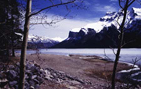 frozen lake at banff